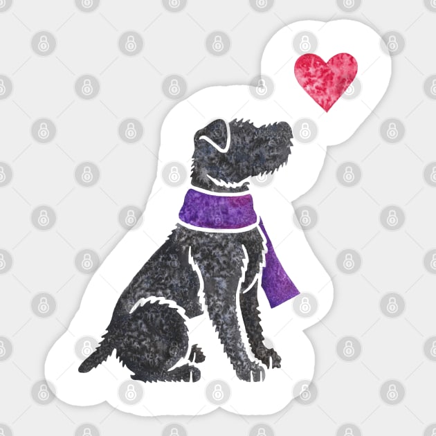 Watercolour Patterdale Terrier Sticker by animalartbyjess